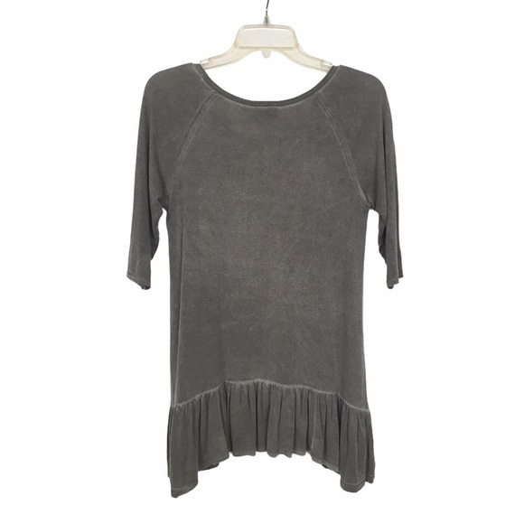 Dantelle Ruffle Peplum Tunic Gray Mineral Acid Sm - Picture 3 of 7